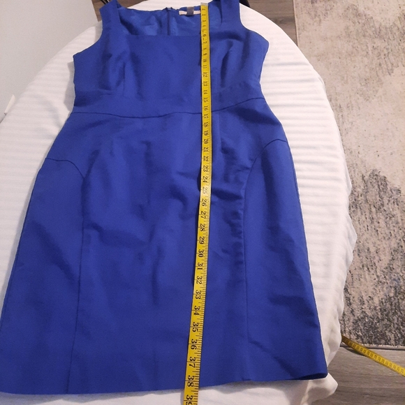 Blue Square Neck Straight Dress Size 14 - Picture 10 of 12